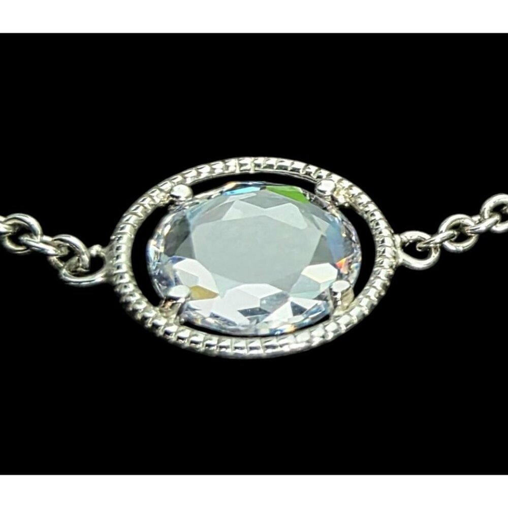 New Tocara Sterling Silver Necklace DiAmi Crystal Bezel Station 42" Long Bianca - Picture 5 of 12